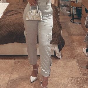 Express super high rise satin cargos size 4S